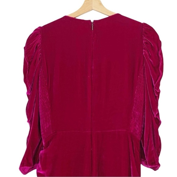 Rebecca Taylor Ruched Velvet Dress Size 4 - Picture 6 of 10